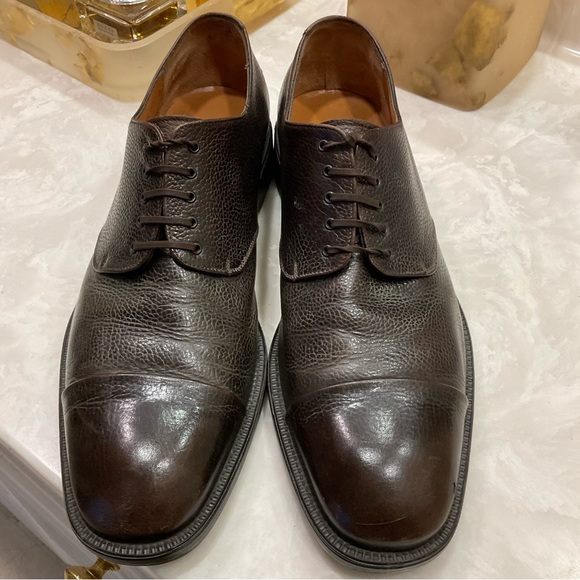 Ferragamo Studio Oxford Cap Toe, Brown, Lace-up Leather, Size 12 D. Excellent! - Picture 3 of 16